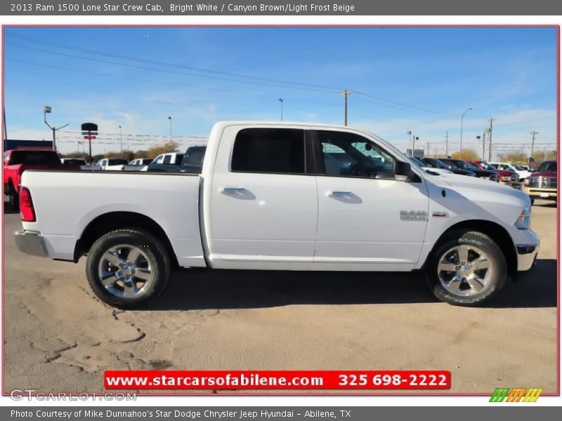 Bright White / Canyon Brown/Light Frost Beige 2013 Ram 1500 Lone Star Crew Cab
