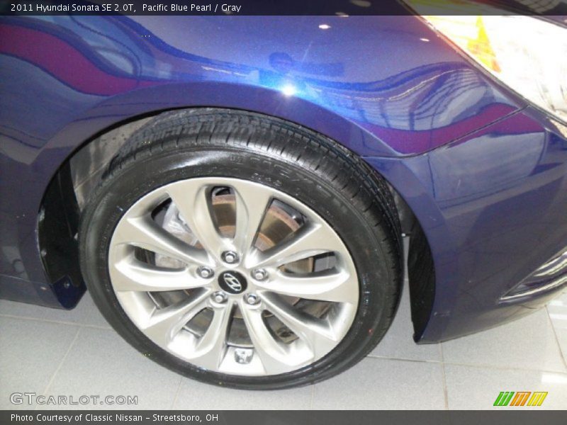 Pacific Blue Pearl / Gray 2011 Hyundai Sonata SE 2.0T