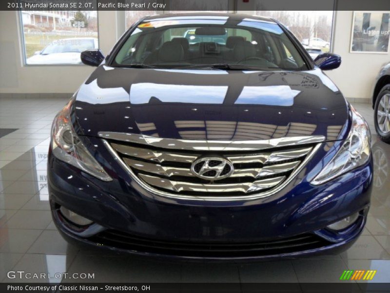 Pacific Blue Pearl / Gray 2011 Hyundai Sonata SE 2.0T