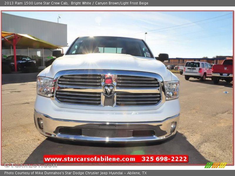 Bright White / Canyon Brown/Light Frost Beige 2013 Ram 1500 Lone Star Crew Cab
