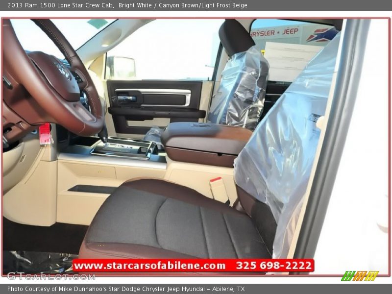 Bright White / Canyon Brown/Light Frost Beige 2013 Ram 1500 Lone Star Crew Cab
