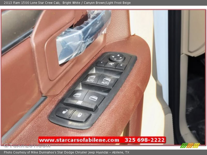 Bright White / Canyon Brown/Light Frost Beige 2013 Ram 1500 Lone Star Crew Cab