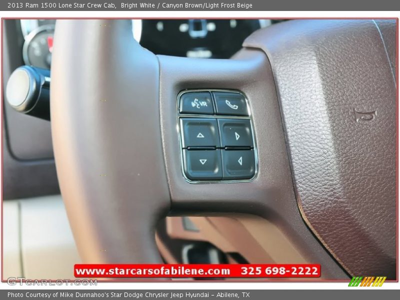Bright White / Canyon Brown/Light Frost Beige 2013 Ram 1500 Lone Star Crew Cab
