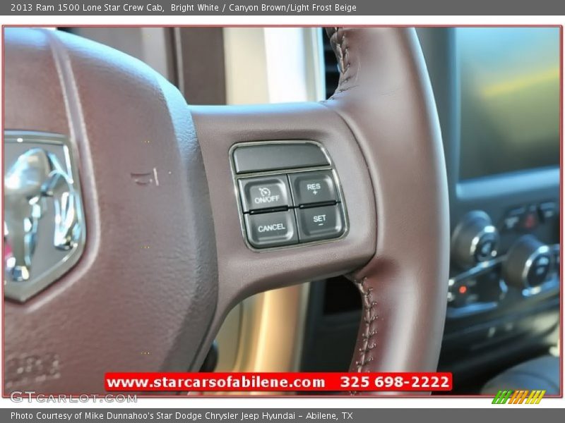 Bright White / Canyon Brown/Light Frost Beige 2013 Ram 1500 Lone Star Crew Cab