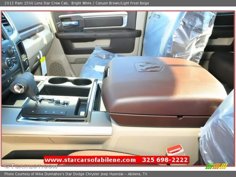 Bright White / Canyon Brown/Light Frost Beige 2013 Ram 1500 Lone Star Crew Cab