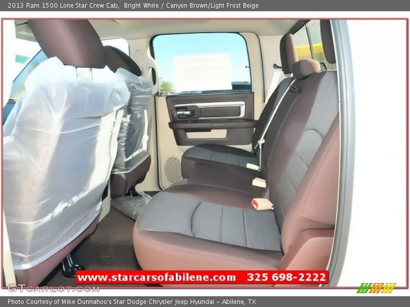 Bright White / Canyon Brown/Light Frost Beige 2013 Ram 1500 Lone Star Crew Cab