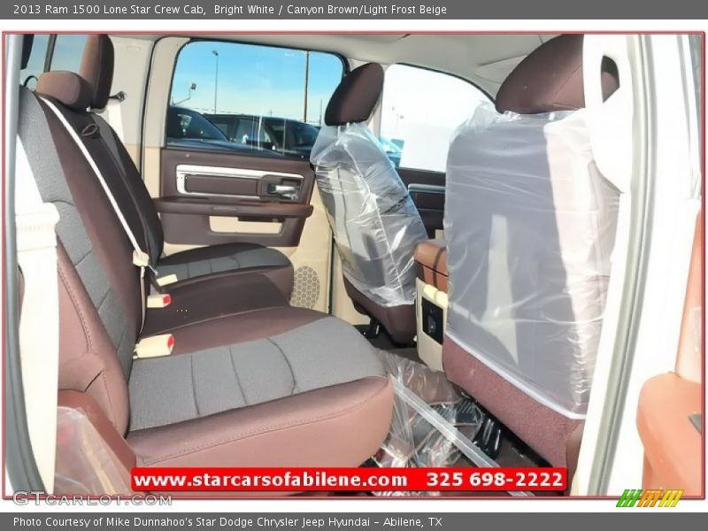Bright White / Canyon Brown/Light Frost Beige 2013 Ram 1500 Lone Star Crew Cab