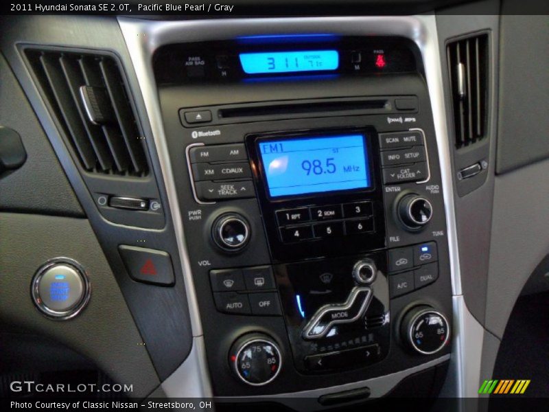 Pacific Blue Pearl / Gray 2011 Hyundai Sonata SE 2.0T