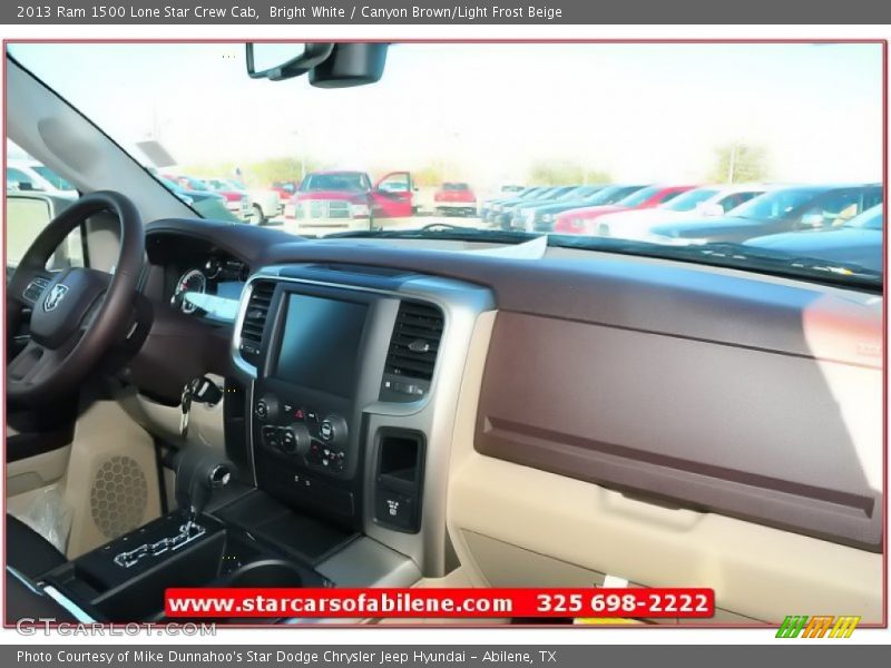 Bright White / Canyon Brown/Light Frost Beige 2013 Ram 1500 Lone Star Crew Cab