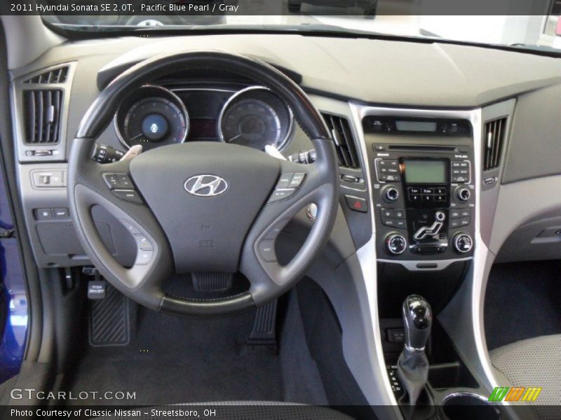 Pacific Blue Pearl / Gray 2011 Hyundai Sonata SE 2.0T