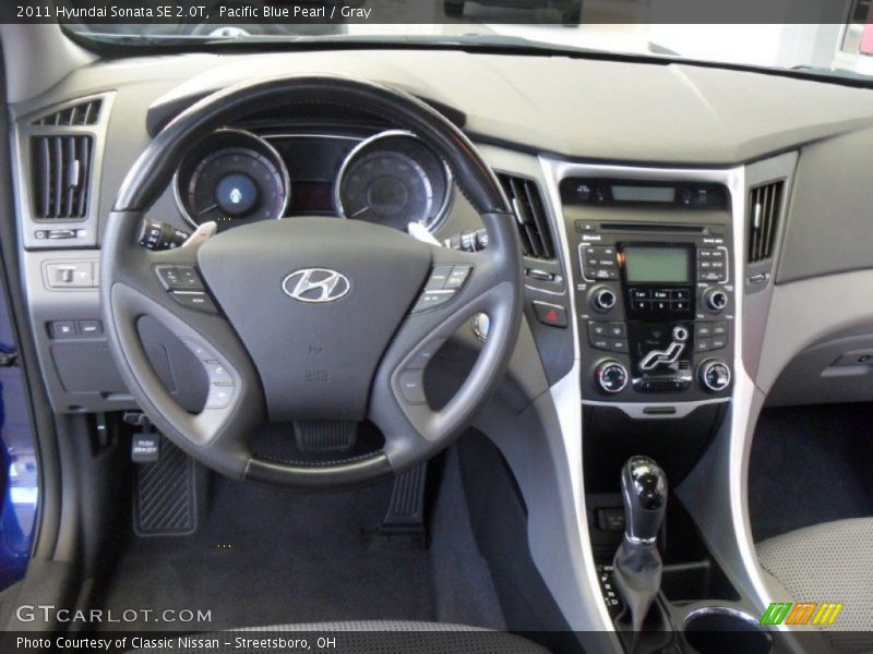 Pacific Blue Pearl / Gray 2011 Hyundai Sonata SE 2.0T
