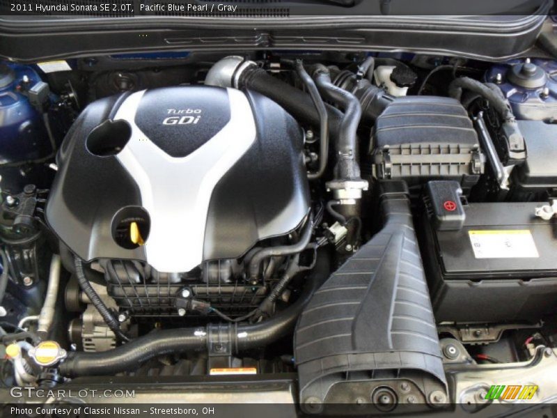 Pacific Blue Pearl / Gray 2011 Hyundai Sonata SE 2.0T