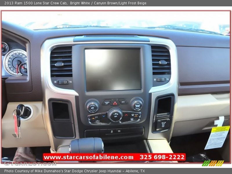 Bright White / Canyon Brown/Light Frost Beige 2013 Ram 1500 Lone Star Crew Cab