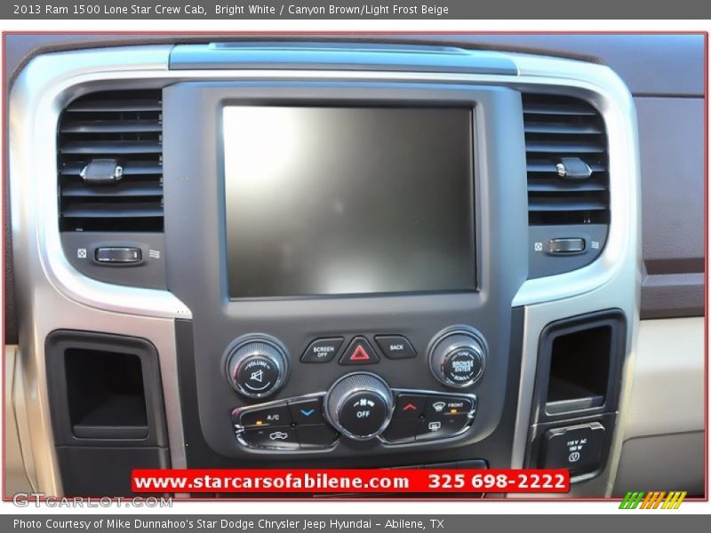 Bright White / Canyon Brown/Light Frost Beige 2013 Ram 1500 Lone Star Crew Cab