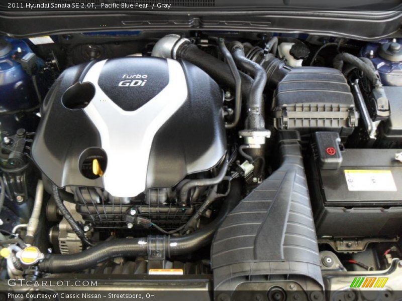 Pacific Blue Pearl / Gray 2011 Hyundai Sonata SE 2.0T