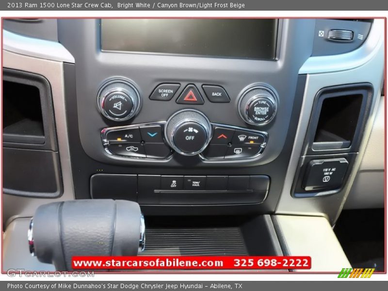 Bright White / Canyon Brown/Light Frost Beige 2013 Ram 1500 Lone Star Crew Cab
