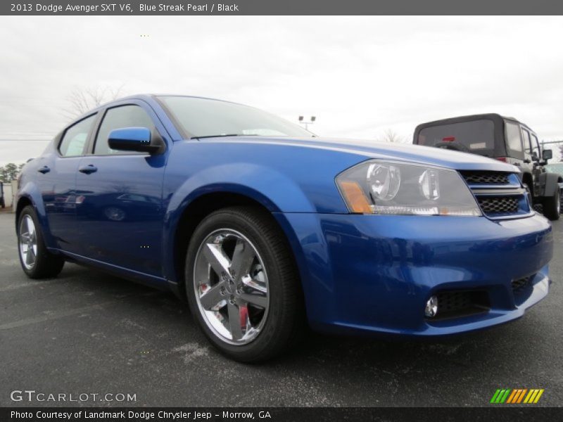 Blue Streak Pearl / Black 2013 Dodge Avenger SXT V6