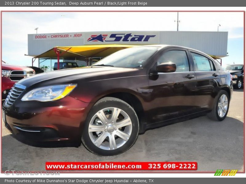 Deep Auburn Pearl / Black/Light Frost Beige 2013 Chrysler 200 Touring Sedan