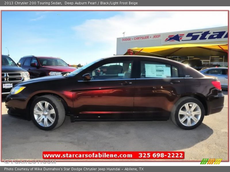Deep Auburn Pearl / Black/Light Frost Beige 2013 Chrysler 200 Touring Sedan