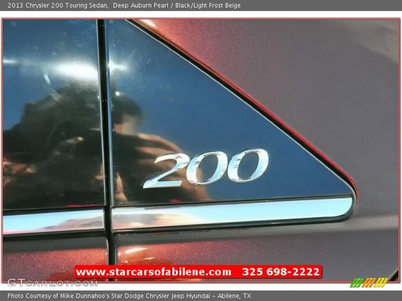 Deep Auburn Pearl / Black/Light Frost Beige 2013 Chrysler 200 Touring Sedan