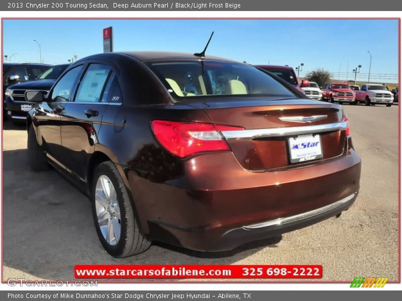 Deep Auburn Pearl / Black/Light Frost Beige 2013 Chrysler 200 Touring Sedan