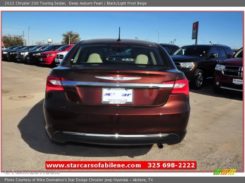 Deep Auburn Pearl / Black/Light Frost Beige 2013 Chrysler 200 Touring Sedan