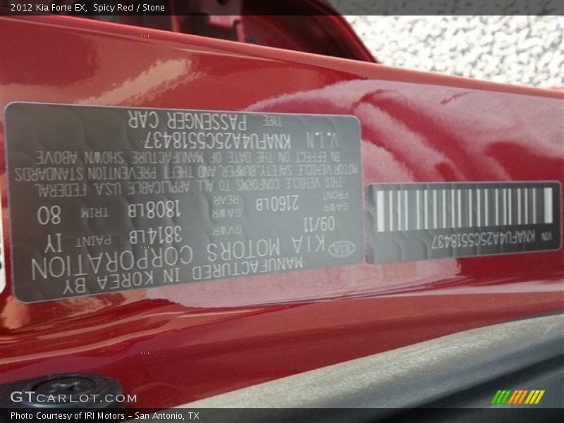 Spicy Red / Stone 2012 Kia Forte EX