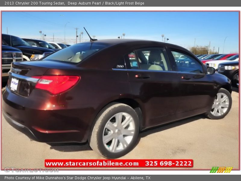 Deep Auburn Pearl / Black/Light Frost Beige 2013 Chrysler 200 Touring Sedan