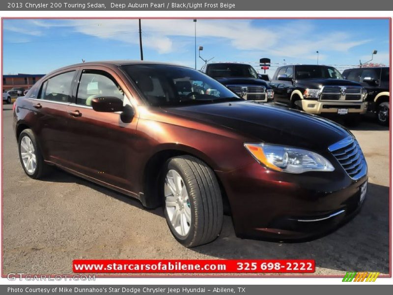 Deep Auburn Pearl / Black/Light Frost Beige 2013 Chrysler 200 Touring Sedan