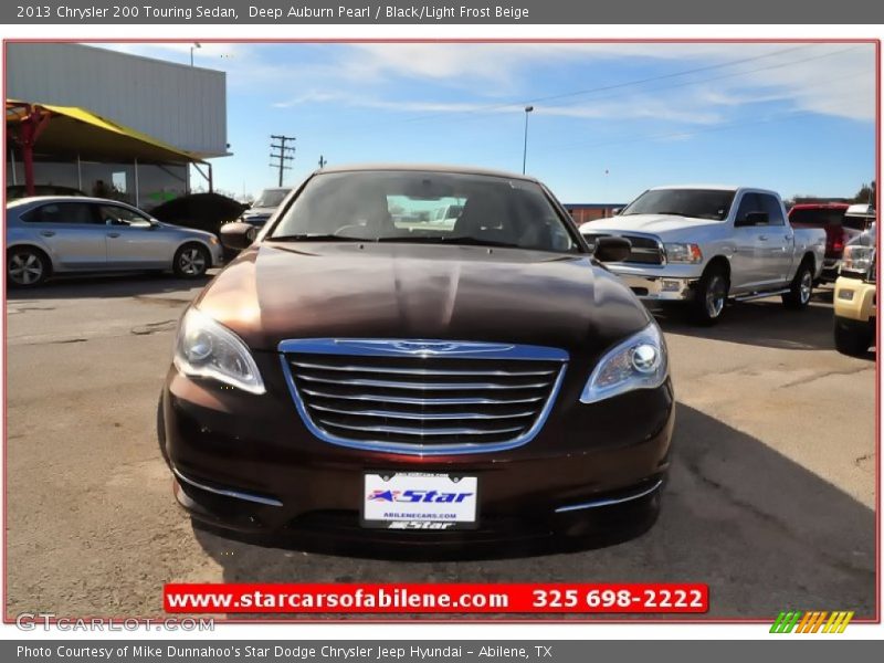 Deep Auburn Pearl / Black/Light Frost Beige 2013 Chrysler 200 Touring Sedan