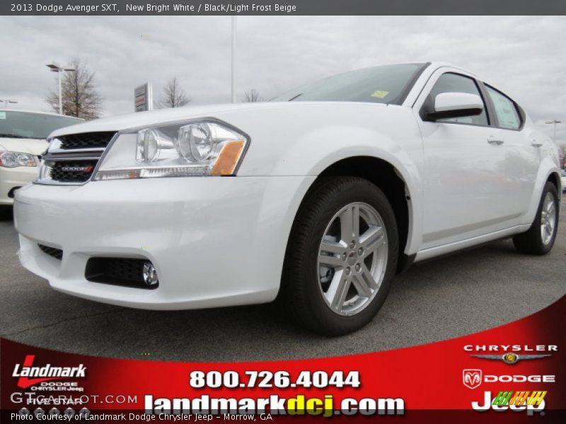 New Bright White / Black/Light Frost Beige 2013 Dodge Avenger SXT