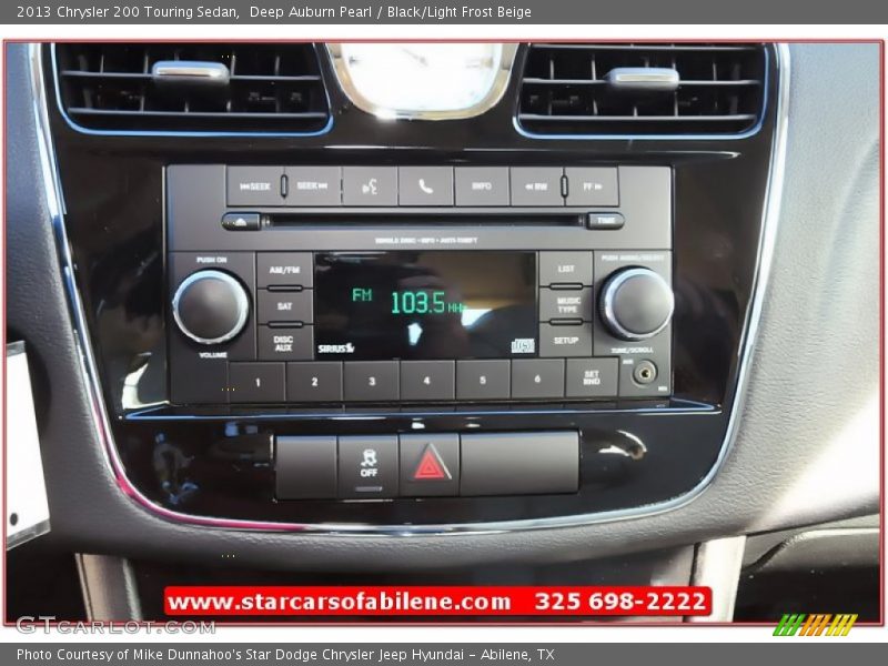 Deep Auburn Pearl / Black/Light Frost Beige 2013 Chrysler 200 Touring Sedan