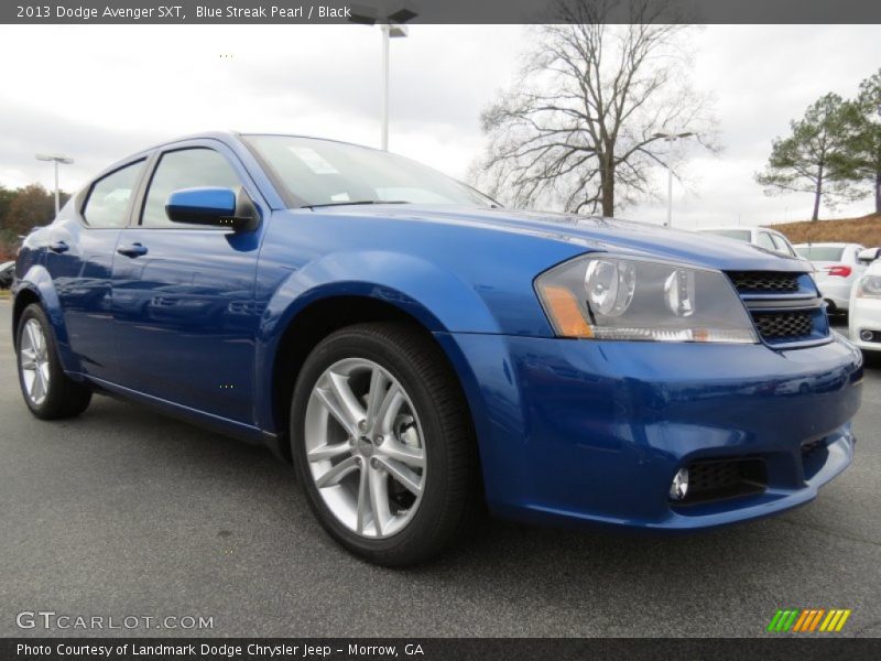 Blue Streak Pearl / Black 2013 Dodge Avenger SXT