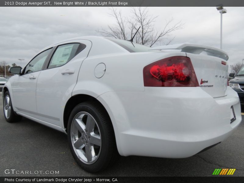 New Bright White / Black/Light Frost Beige 2013 Dodge Avenger SXT