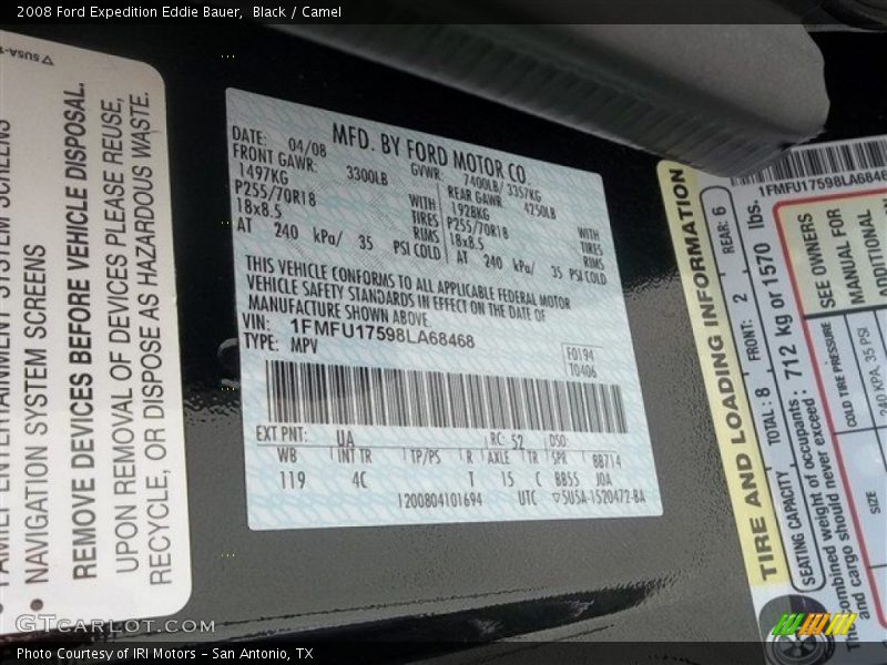 Black / Camel 2008 Ford Expedition Eddie Bauer