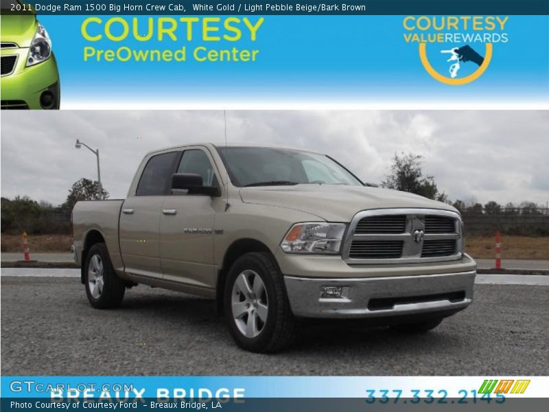 White Gold / Light Pebble Beige/Bark Brown 2011 Dodge Ram 1500 Big Horn Crew Cab