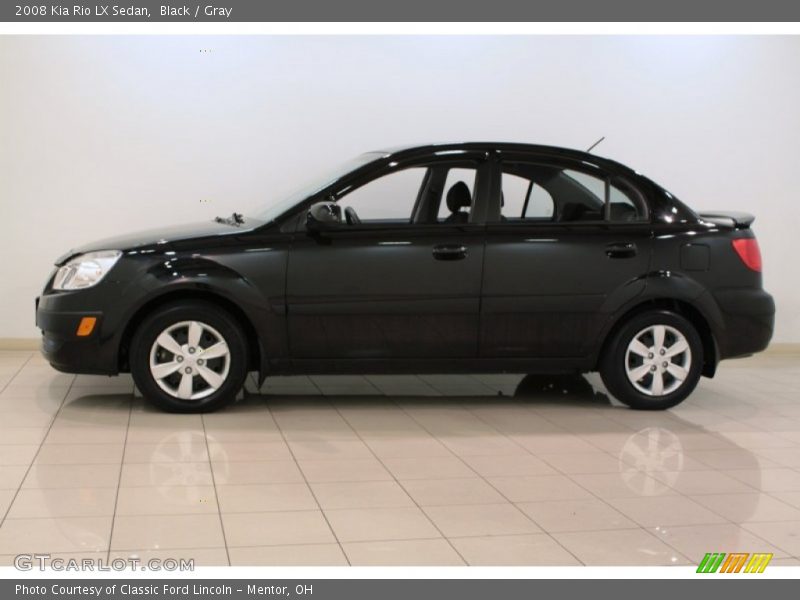 Black / Gray 2008 Kia Rio LX Sedan