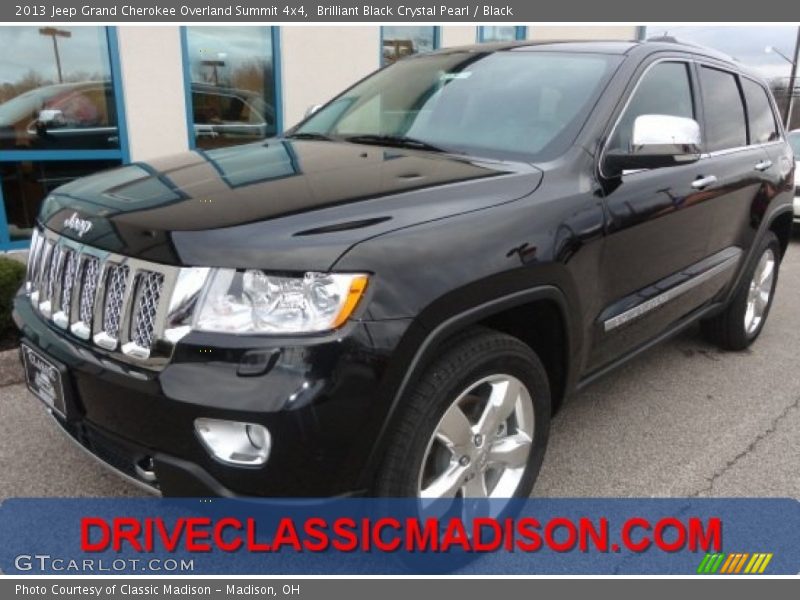 Brilliant Black Crystal Pearl / Black 2013 Jeep Grand Cherokee Overland Summit 4x4