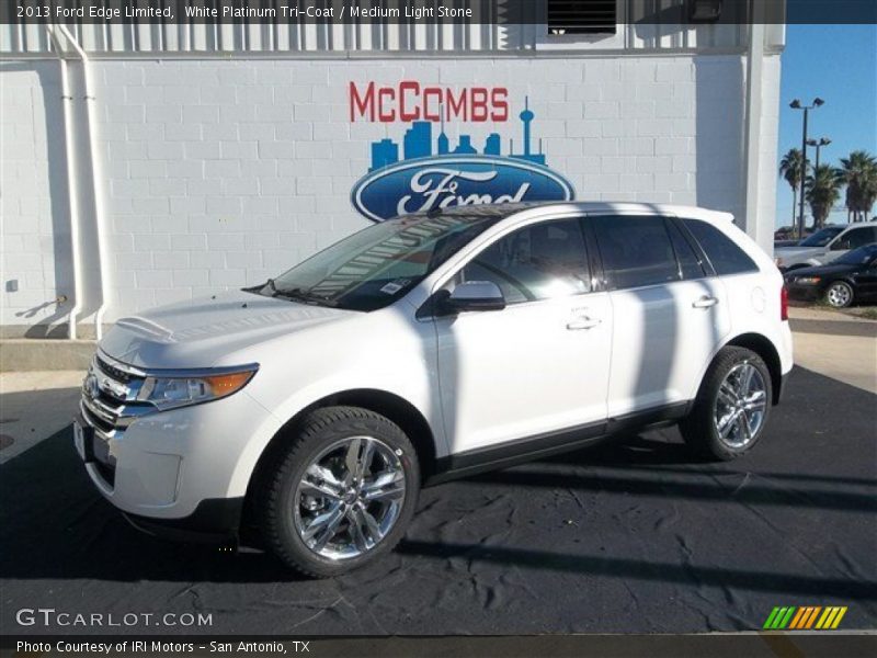 White Platinum Tri-Coat / Medium Light Stone 2013 Ford Edge Limited