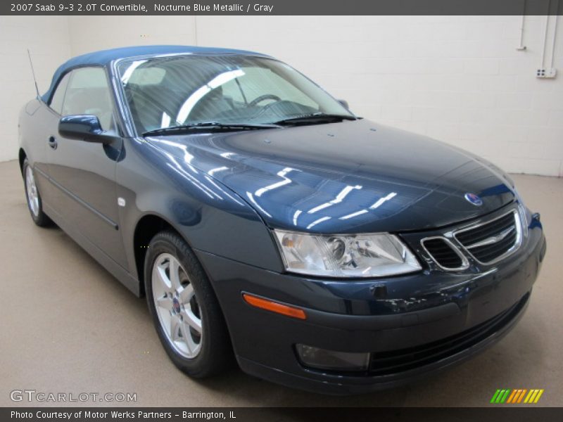 Nocturne Blue Metallic / Gray 2007 Saab 9-3 2.0T Convertible