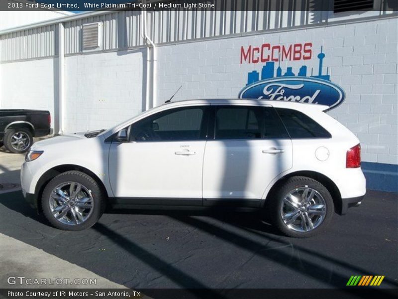 White Platinum Tri-Coat / Medium Light Stone 2013 Ford Edge Limited