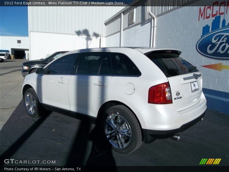 White Platinum Tri-Coat / Medium Light Stone 2013 Ford Edge Limited