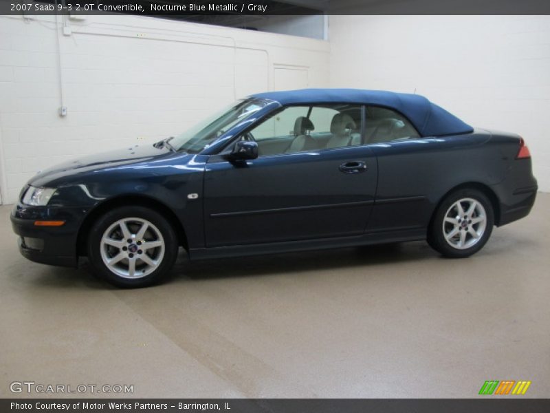 Nocturne Blue Metallic / Gray 2007 Saab 9-3 2.0T Convertible