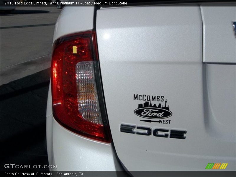 White Platinum Tri-Coat / Medium Light Stone 2013 Ford Edge Limited