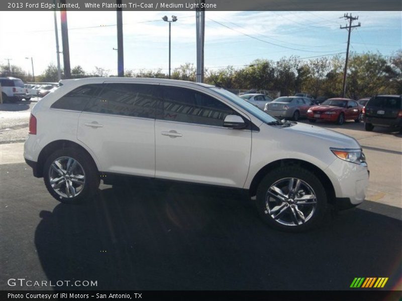 White Platinum Tri-Coat / Medium Light Stone 2013 Ford Edge Limited