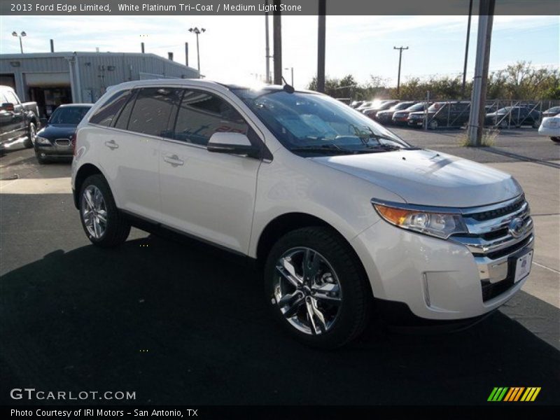 White Platinum Tri-Coat / Medium Light Stone 2013 Ford Edge Limited