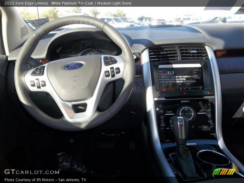 White Platinum Tri-Coat / Medium Light Stone 2013 Ford Edge Limited