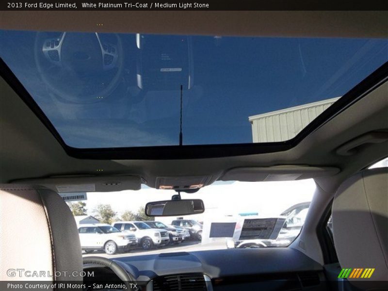 White Platinum Tri-Coat / Medium Light Stone 2013 Ford Edge Limited