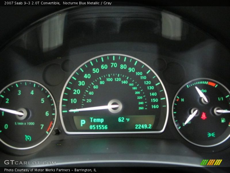 Nocturne Blue Metallic / Gray 2007 Saab 9-3 2.0T Convertible