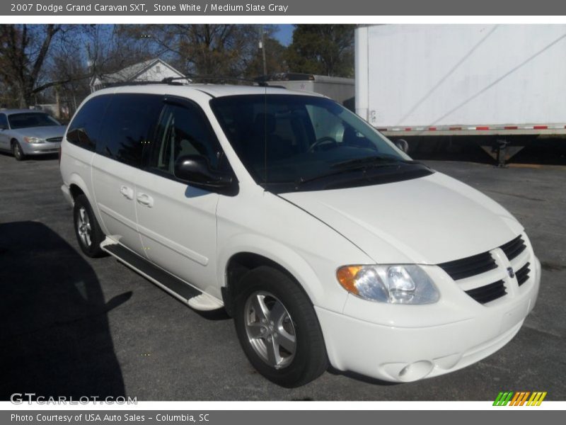 Stone White / Medium Slate Gray 2007 Dodge Grand Caravan SXT